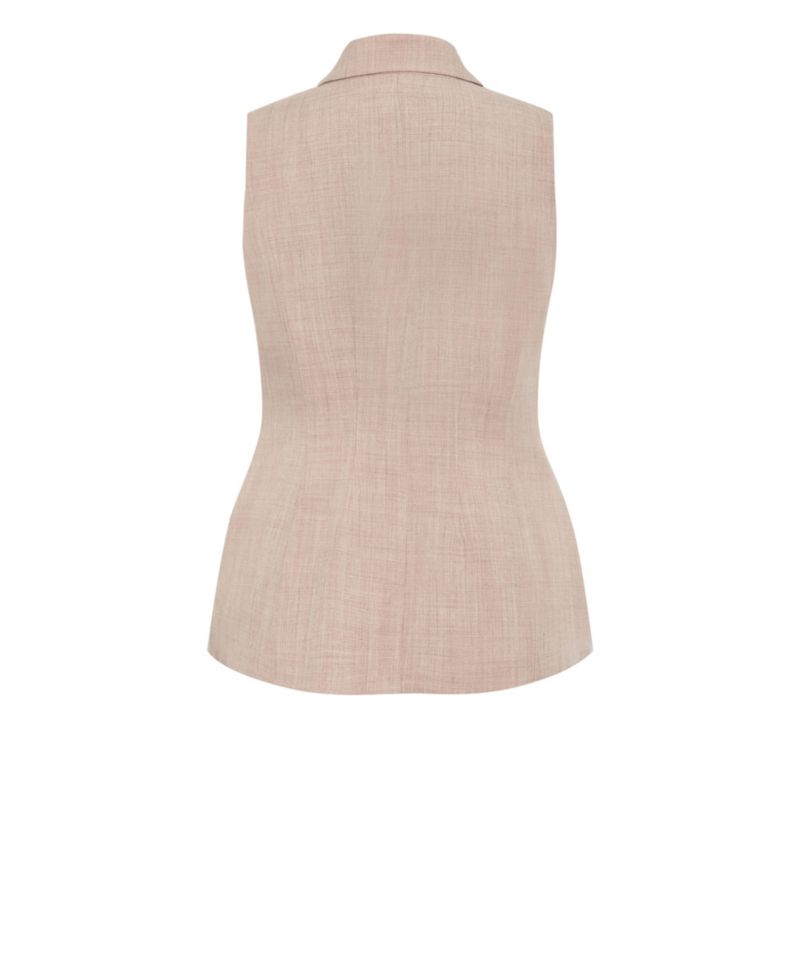 Plus Size Luci Tailored Sleeveless Collared Vest