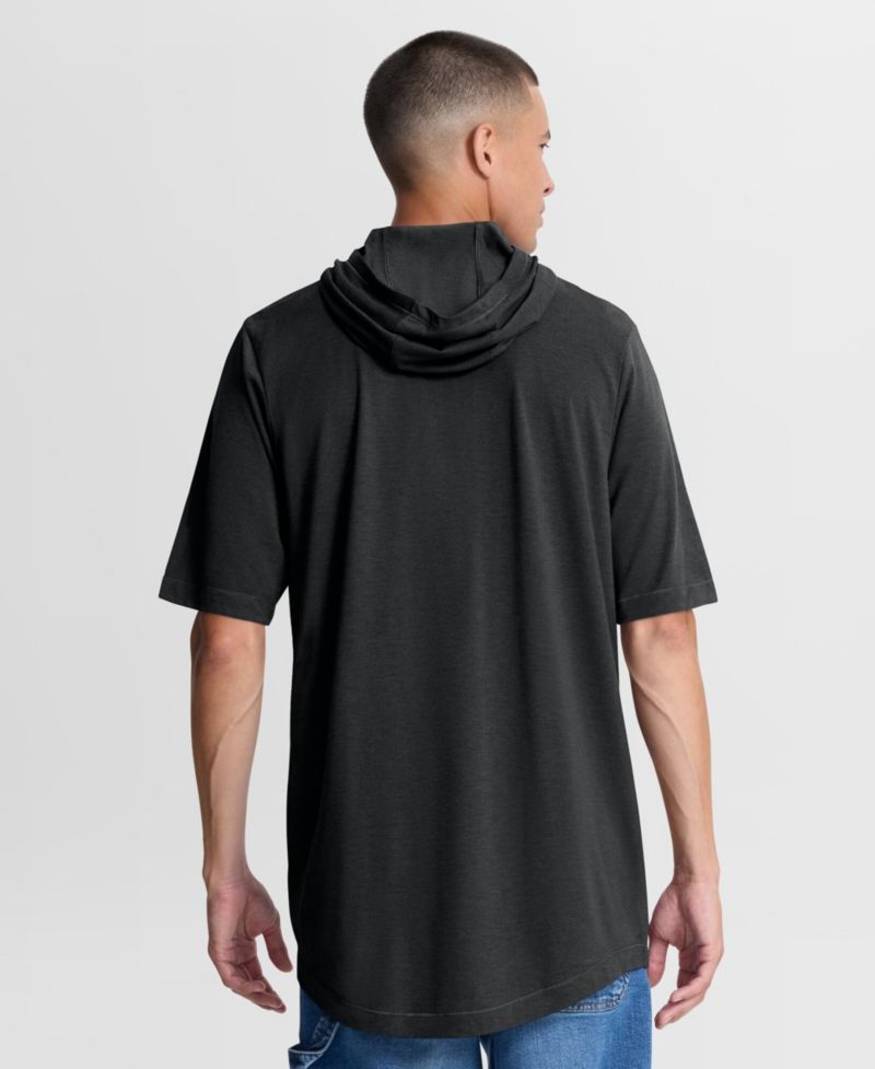 Men's Black Baltimore Orioles Arched Wordmark Tri-Blend Hooded T-Shirt