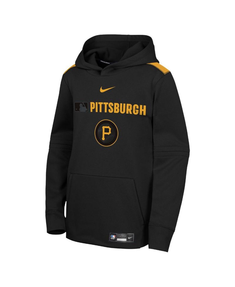 Big Boys and Girls Black Pittsburgh Pirates City Connect Authentic Collection Performance Pullover Hoodie