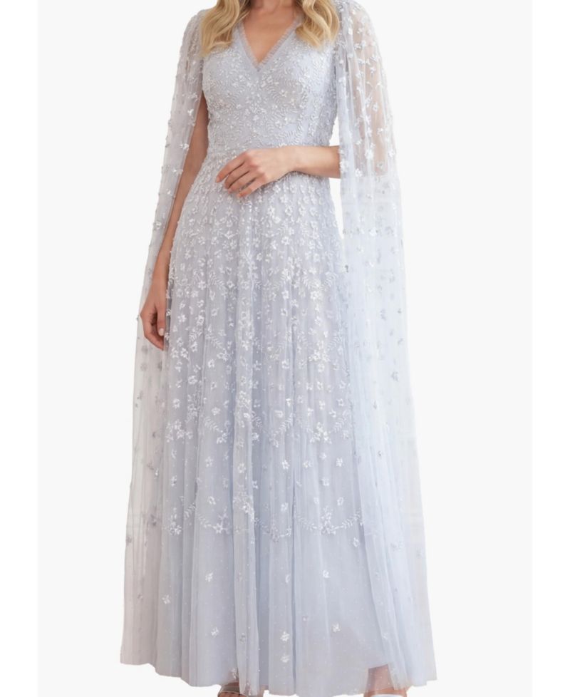 Women's Clover Cape Sleeve Ankle Gown