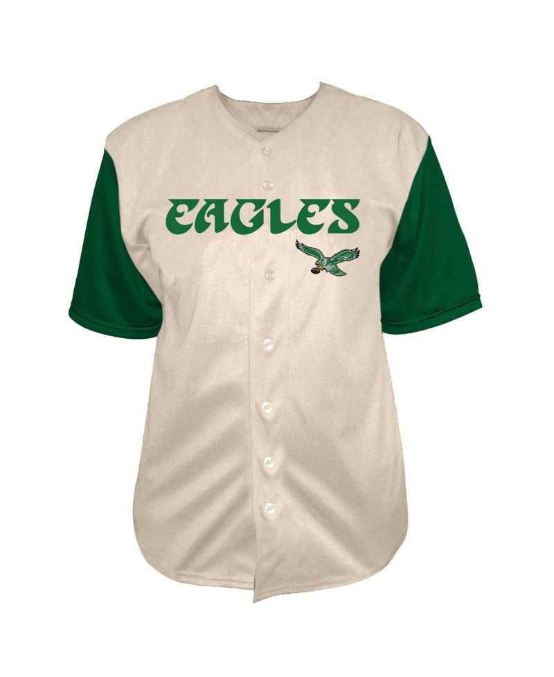 Men's Saquon Barkley Cream Philadelphia Eagles Big & Tall Baseball Button-Up Shirt