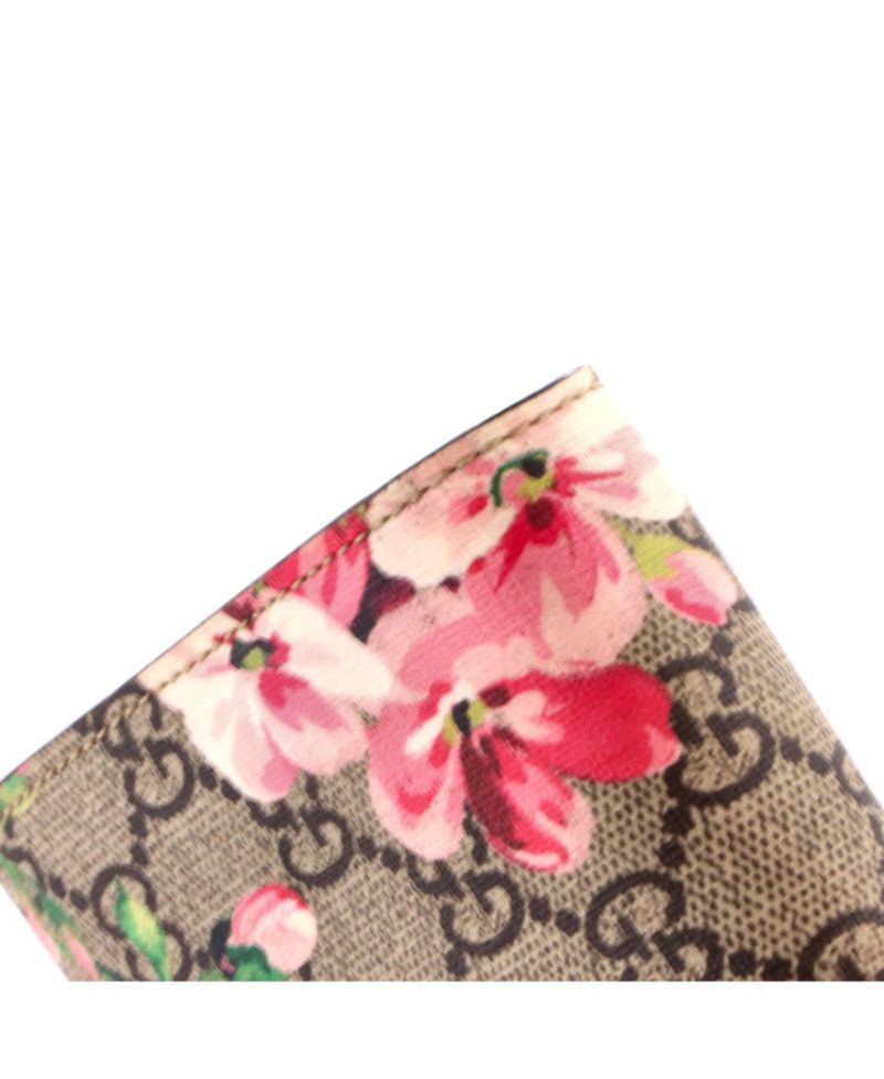 Long Padlock Continental Chain Wallet Blooms Print GG Coated Canvas
