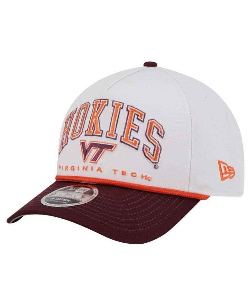 Men's White/Maroon Virginia Tech Hokies Arch Two-Tone Rope 9FORTY A-Frame M-Crown Adjustable Hat