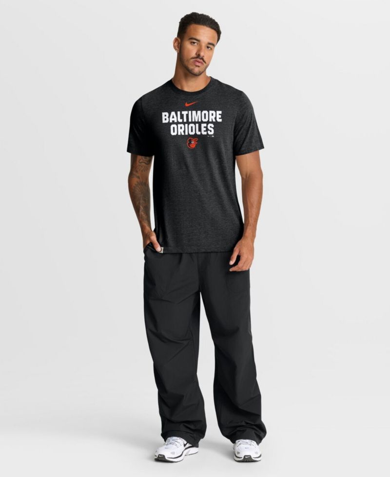 Men's Heather Black Baltimore Orioles Stacked Tri-Blend T-Shirt