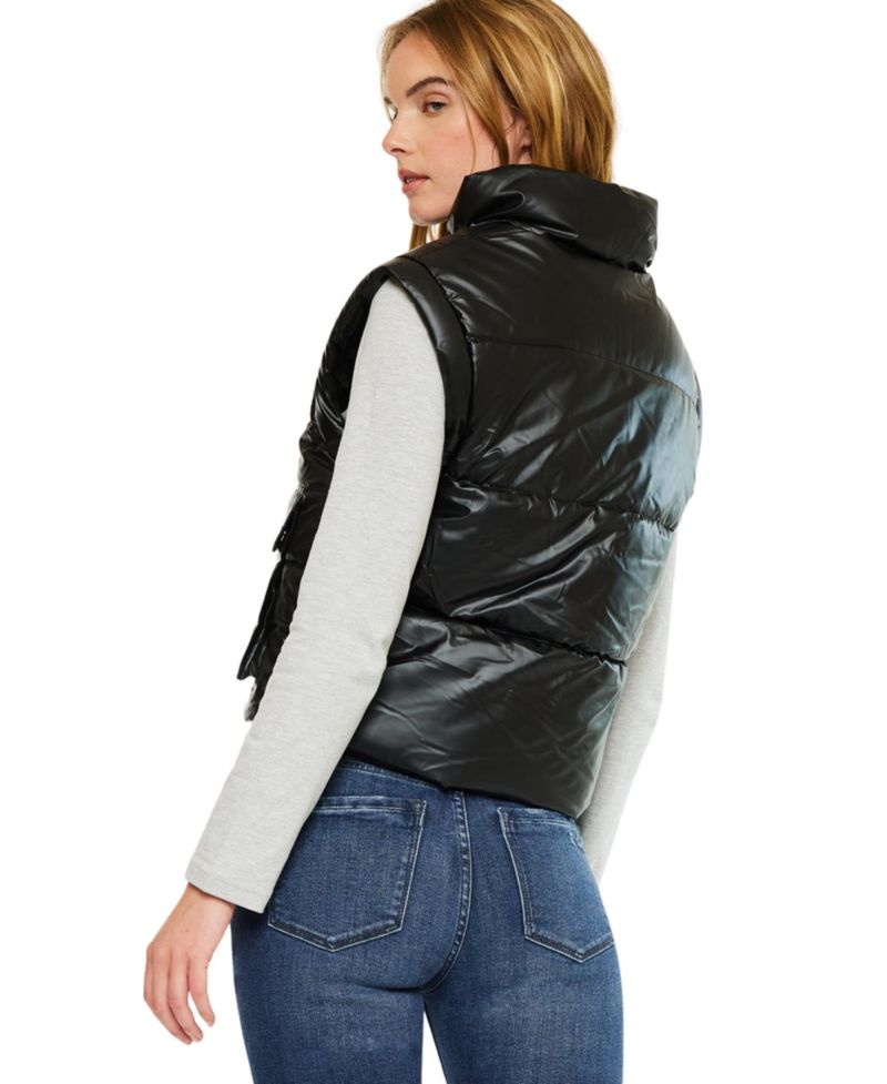 Women's Obsidian Cropped Puffer Vest
