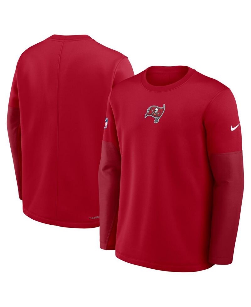 Men's Red Tampa Bay Buccaneers Sideline Coach Therma-FIT Long Sleeve T-Shirt