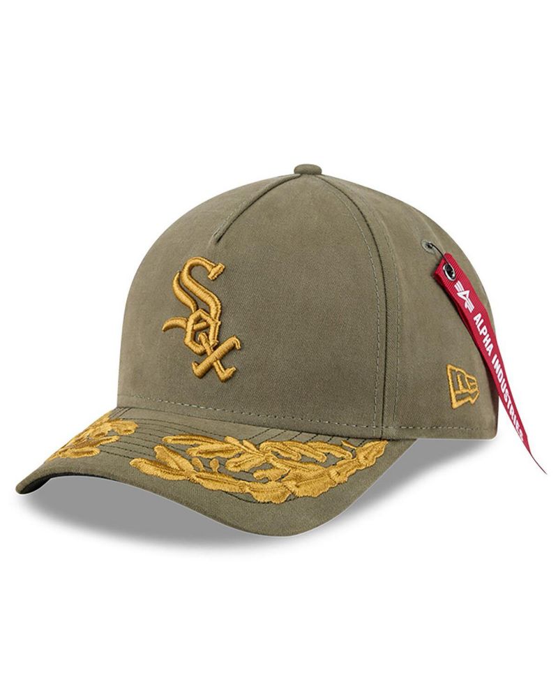 Men's Olive Chicago White Sox A-Frame 9FORTY Adjustable Hat