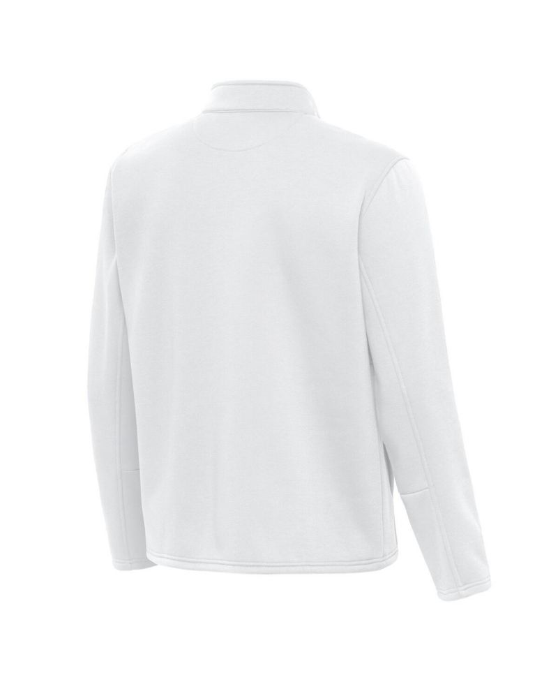 Men's White Green Bay Packers Twist Quarter-Zip Pullover Sweatshirt