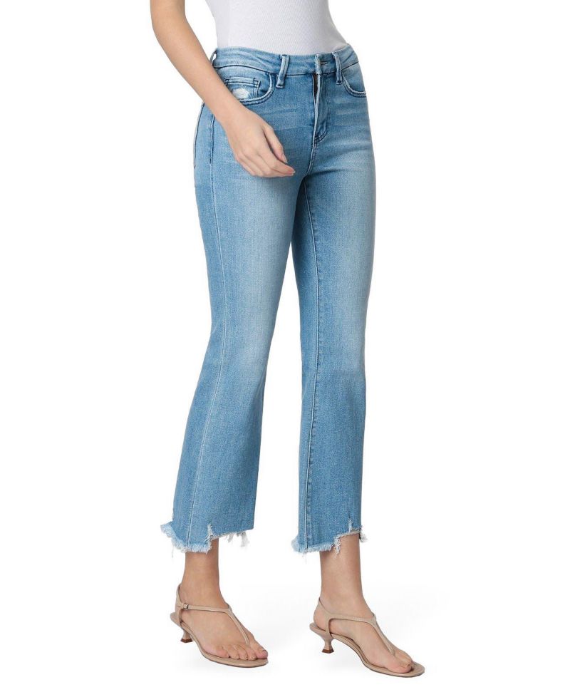 Women's High Rise Seamless Waistband Kick Flare Jeans
