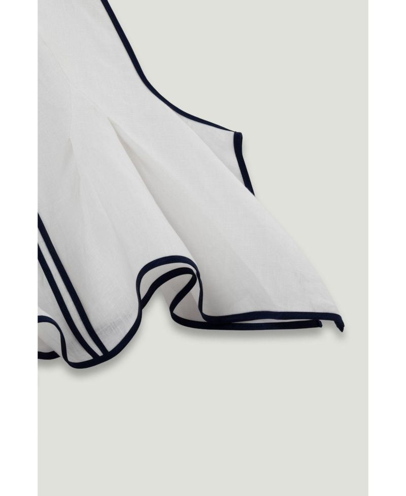 Women's Contrast Trim Peplum Top