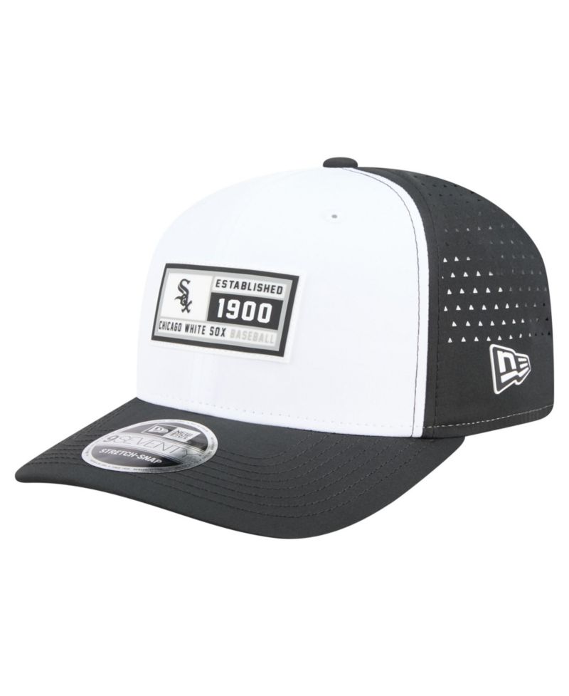 Men's White/Black Chicago White Sox Established Patch 9SEVENTY Adjustable Hat