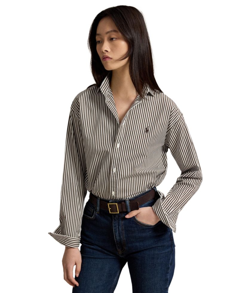 Women's Relaxed-Fit Striped Cotton Shirt
