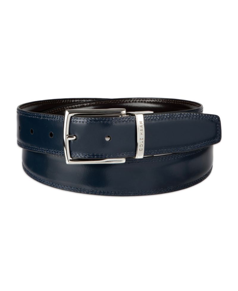 32MM Men's Two-in-One Reversible Leather Dress Belt