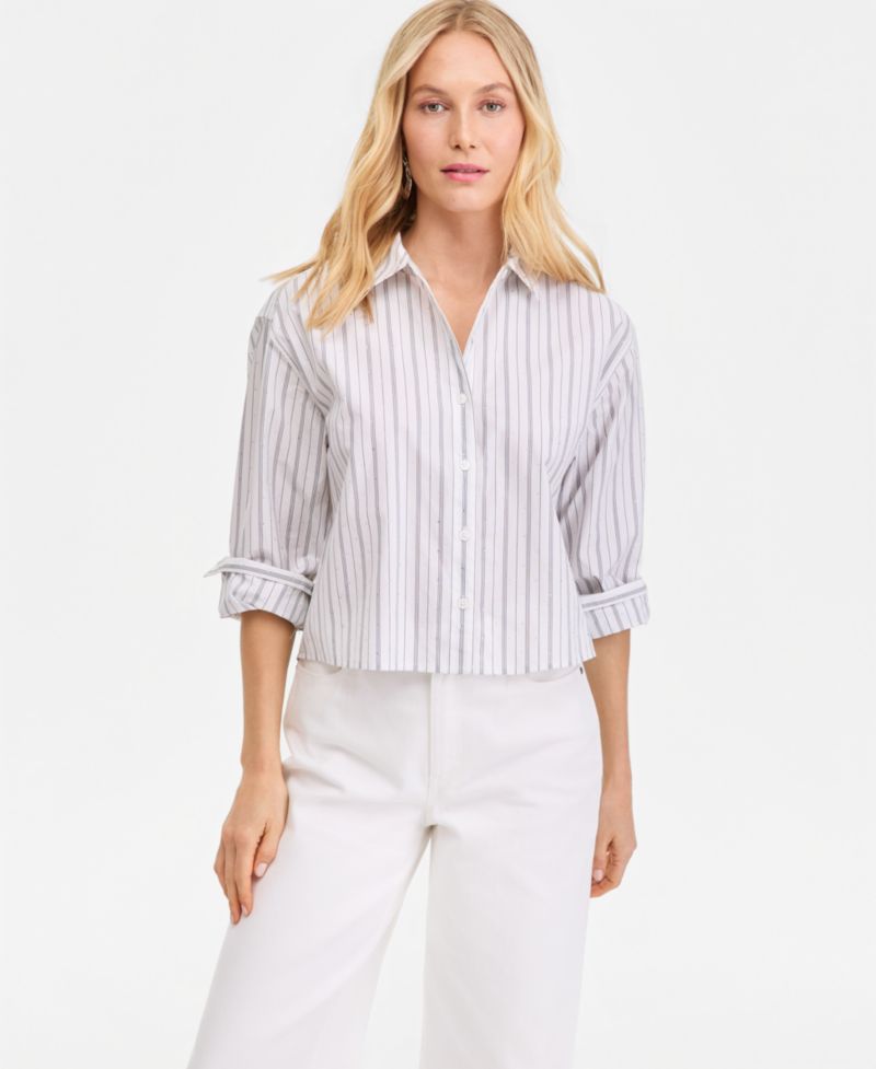Women's Crystal Embellished Button Down Shirt