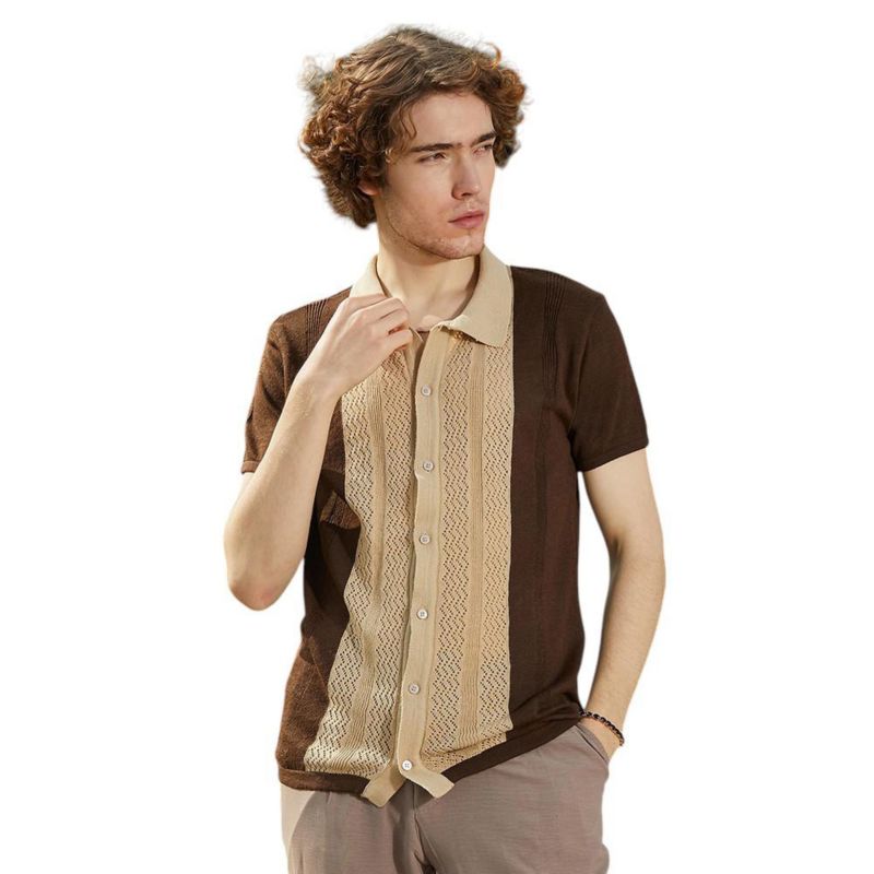 Men's Block-Knit Slim-Fit Shirt