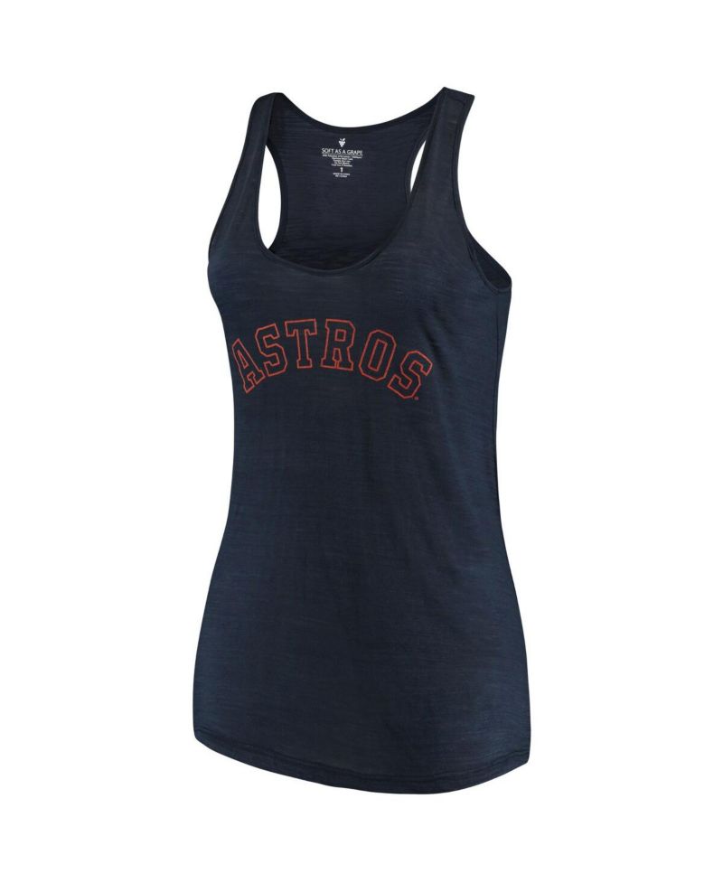 Women's Navy Houston Astros Plus Size Swing for the Fences Racerback Tank Top