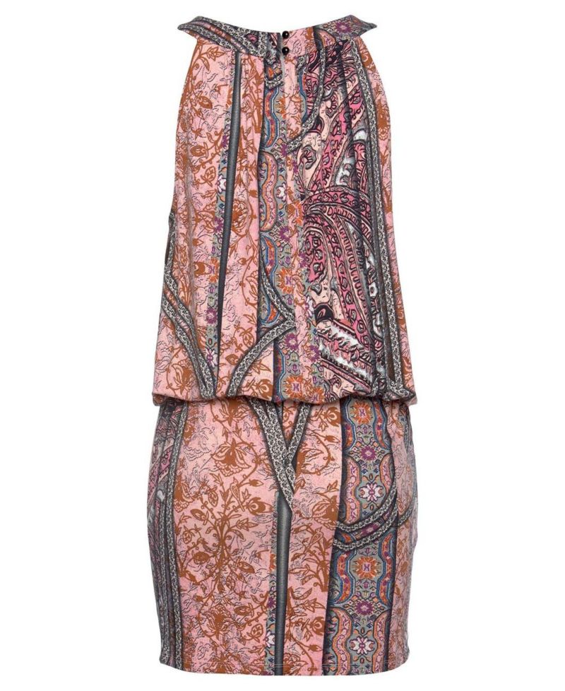Women's Viscose Printed Sleeveless Short Dress