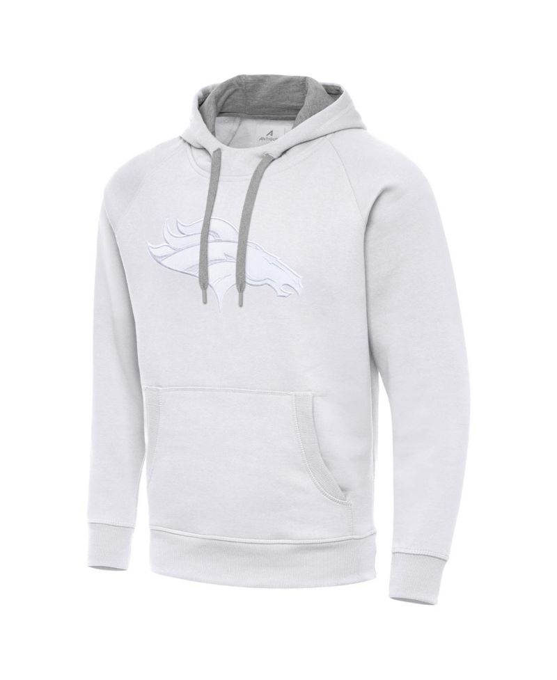 Men's White Denver Broncos Victory Pullover Hoodie