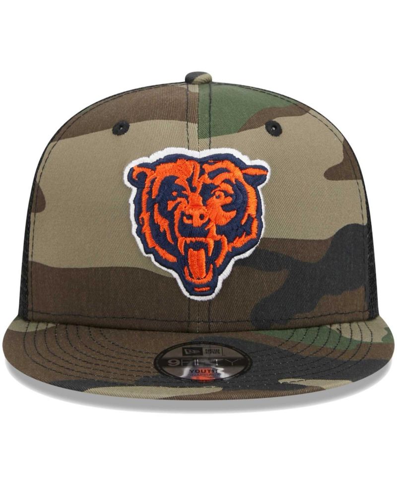 Big Boys and Girls Camo Chicago Bears Alternate Logo Main Trucker 9FIFTY Snapback Hat