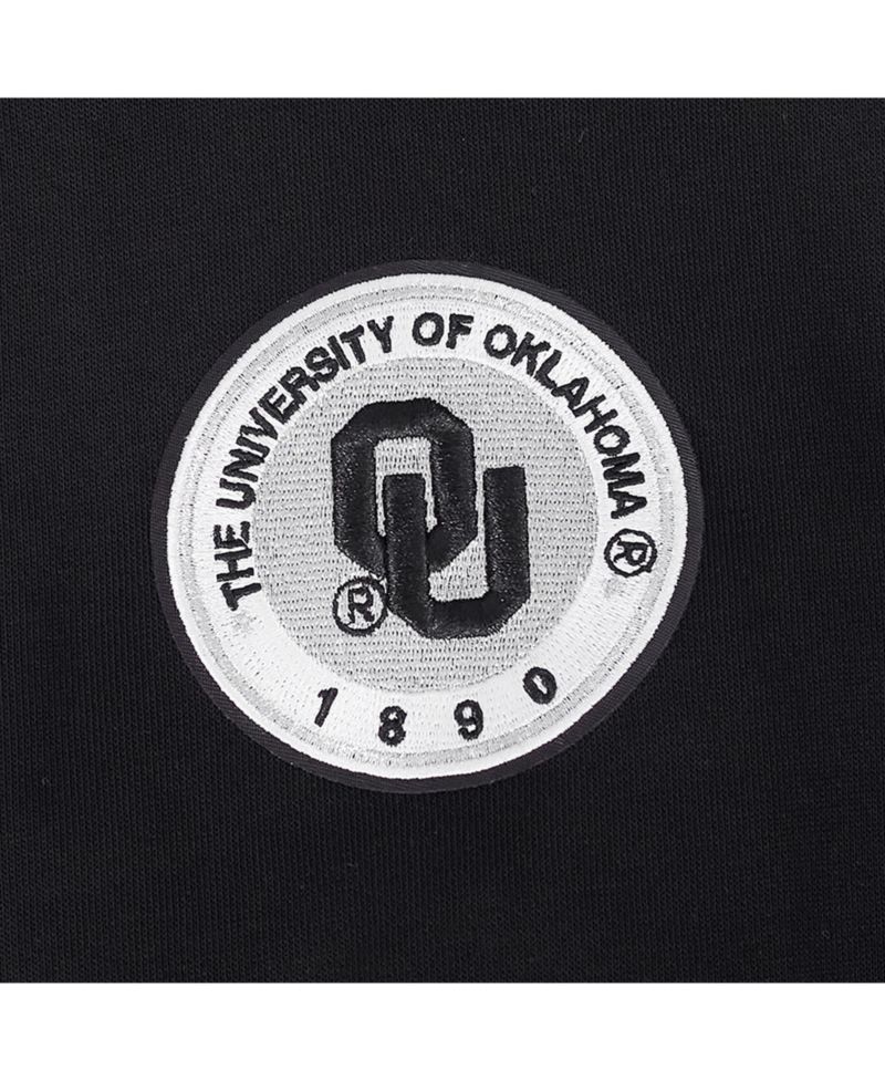 Women's Black Oklahoma Sooners Cropped Pullover Sweatshirt