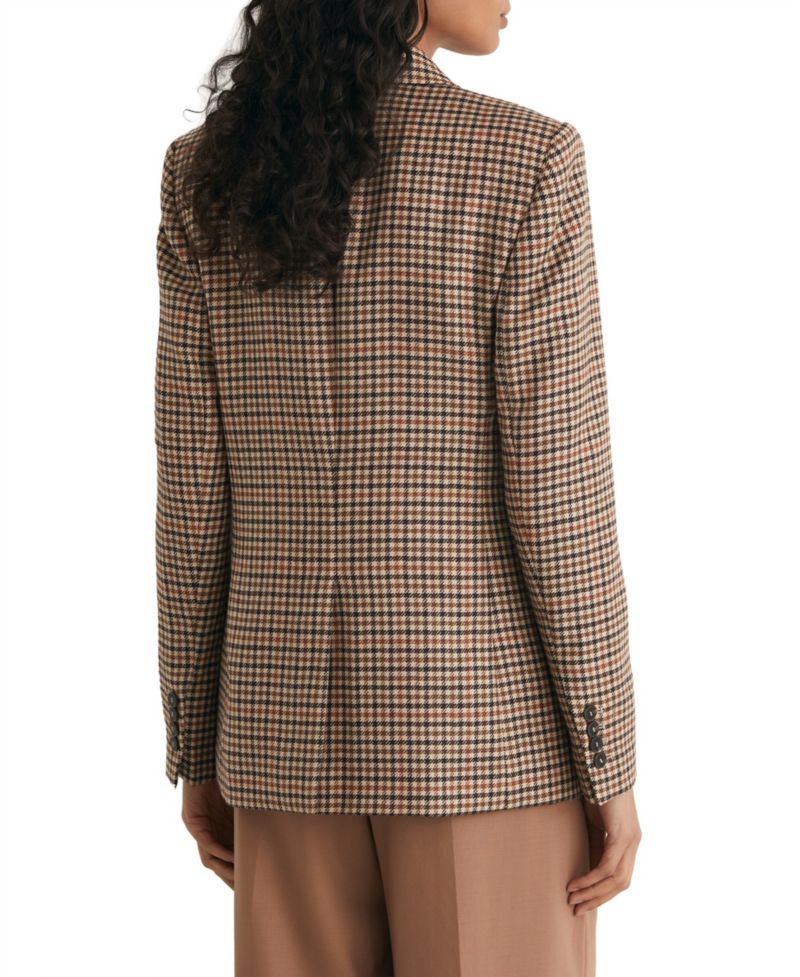 Women's Willow Double-Breasted Wool Check Blazer