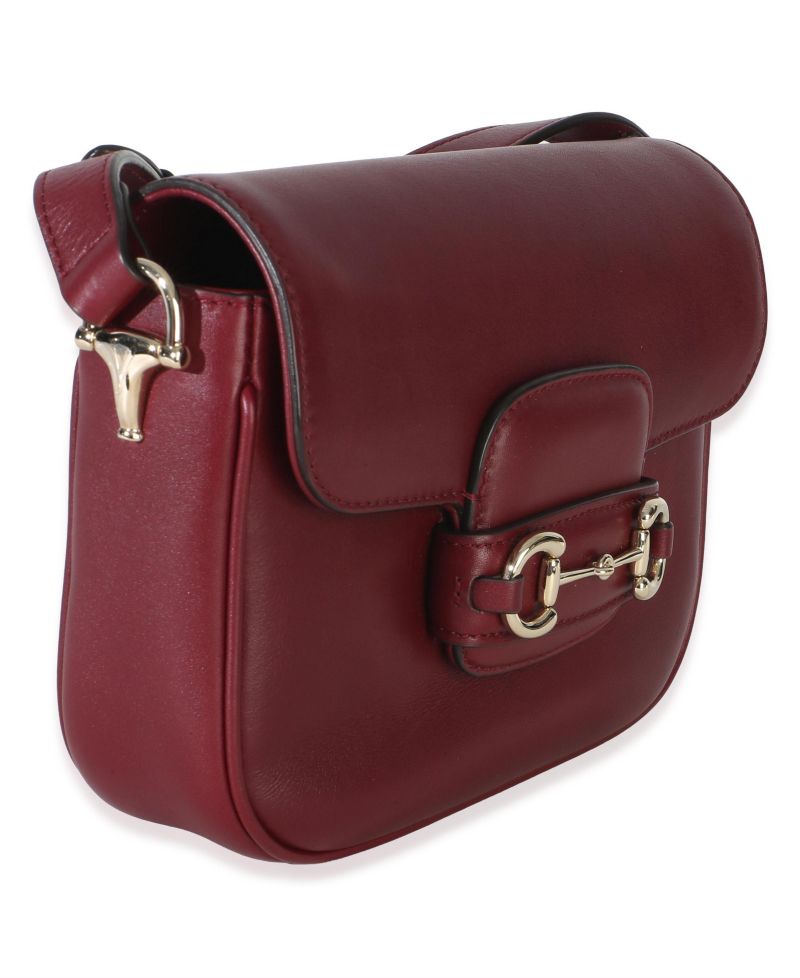Red Soft Calfskin Horsebit 1955 Small Shoulder Bag