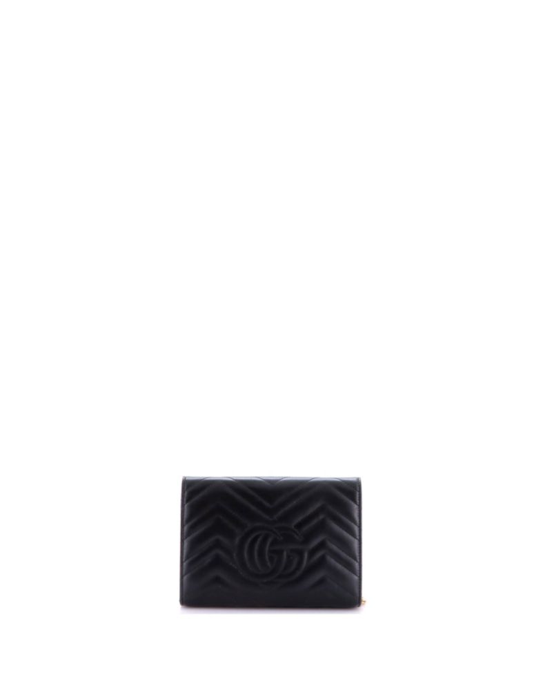 Mini GG Marmont Chain Wallet Matelasse Leather