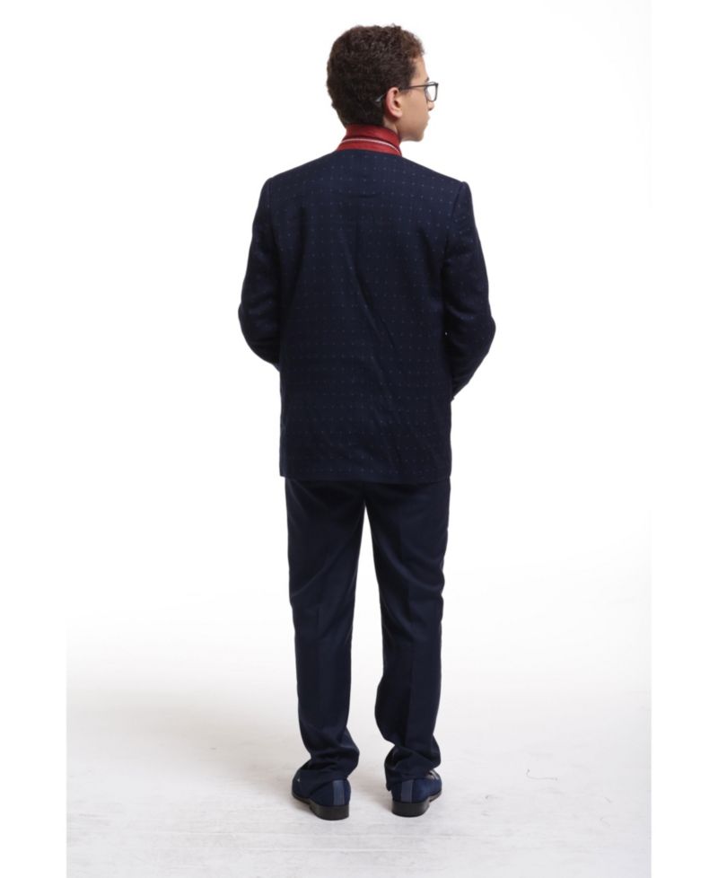 Boys Navy Slim Fit Classic Sports Coat
