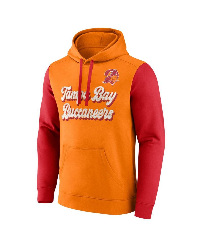 Men's Orange/Red Tampa Bay Buccaneers Fleece Pullover Hoodie
