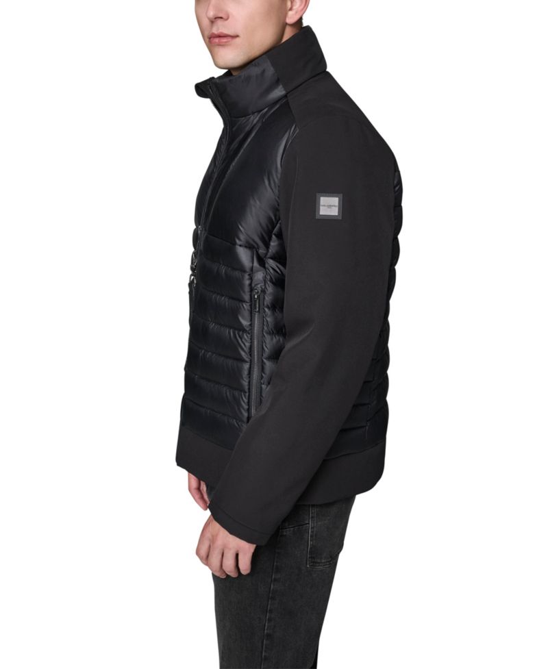 Men's Mixed Media Quilted Jacket