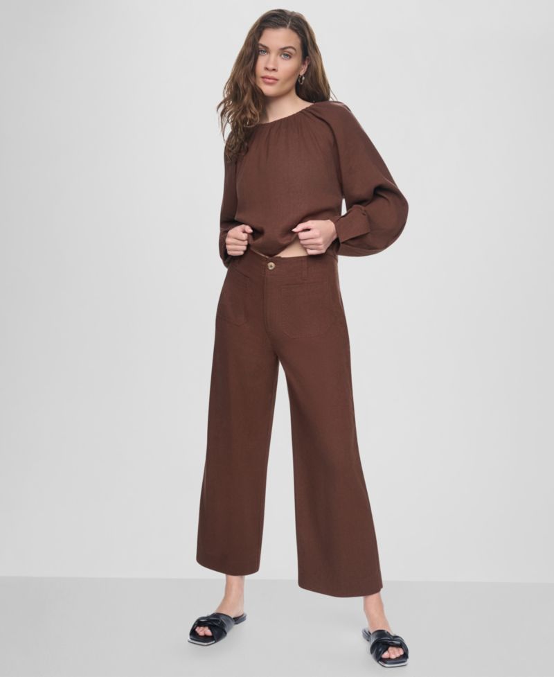 Women's High-Rise Cropped Wide-Leg Pants