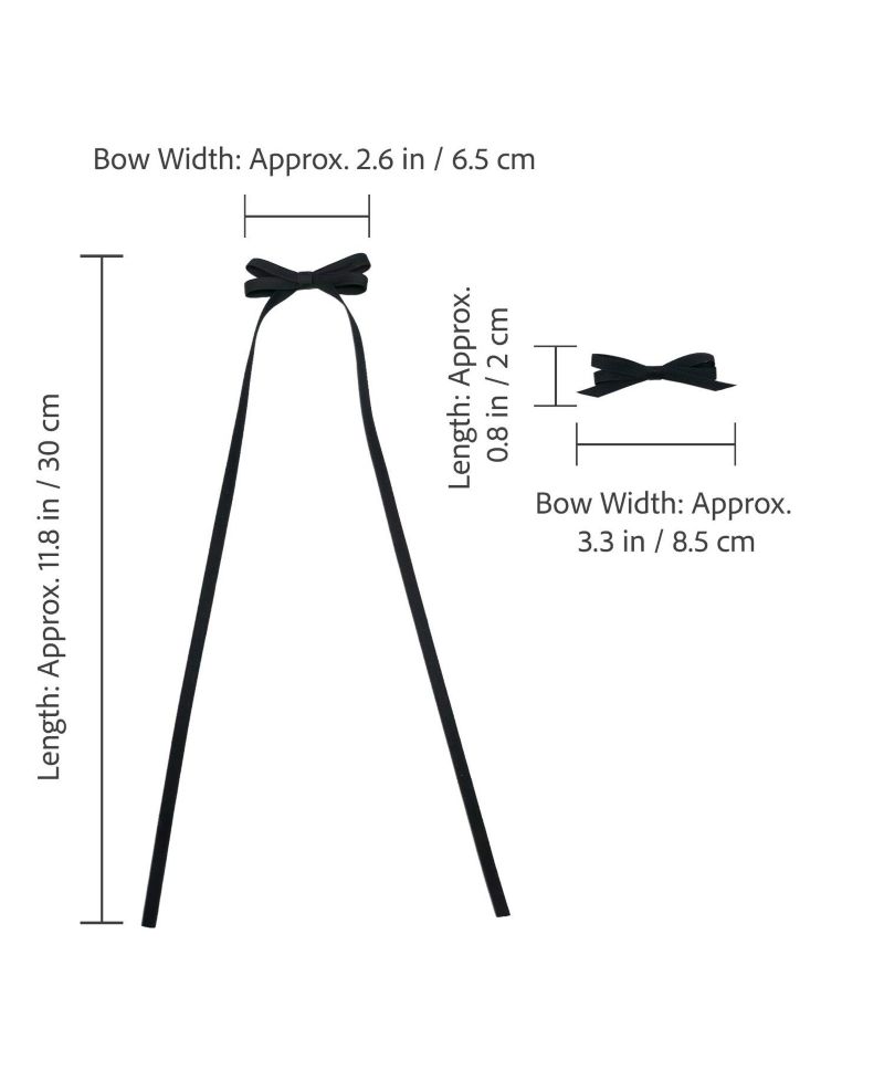 Girls Ribbon Bow Clip Set (4pc)