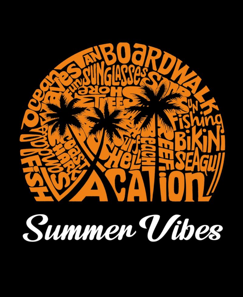 Plus Size Summer Vibes Word Art T-Shirt