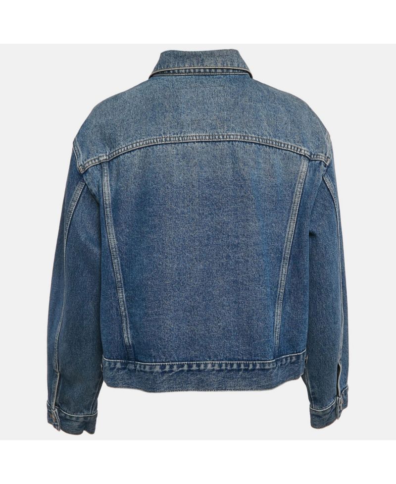 Women's Blue Denim Dart Detail Button Front Jacket