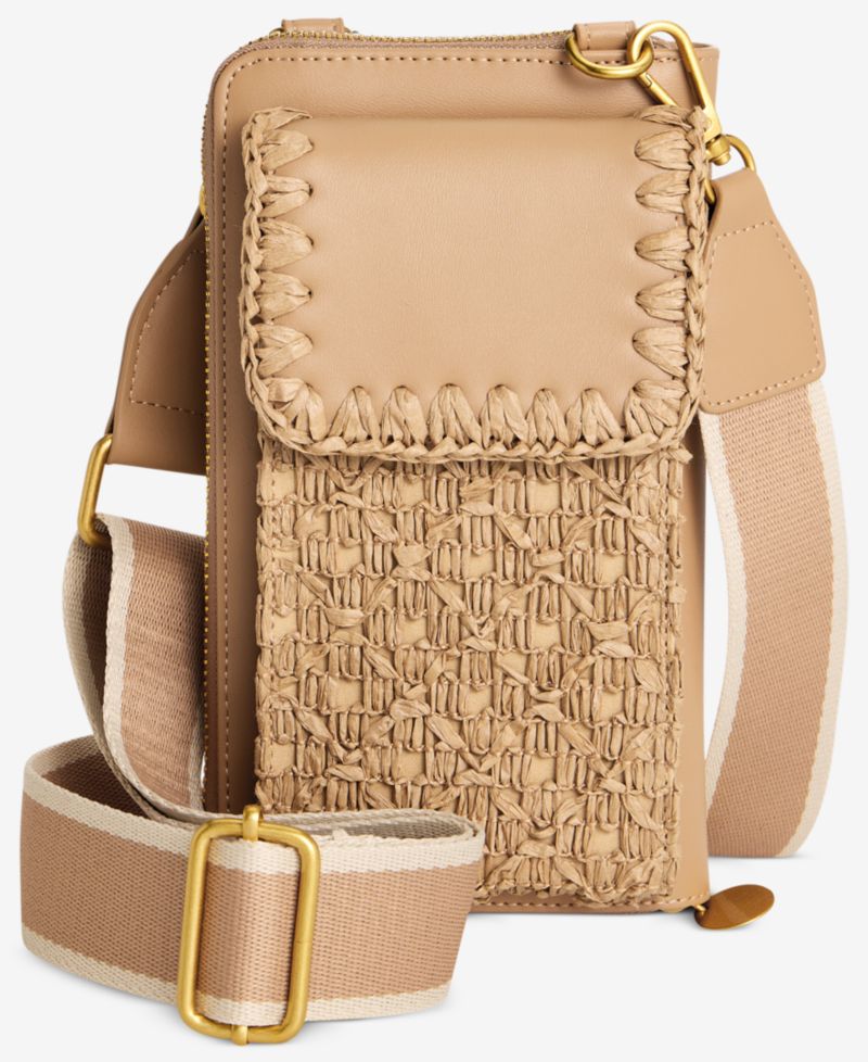 Mini Crochet Straw Phone Crossbody Bag