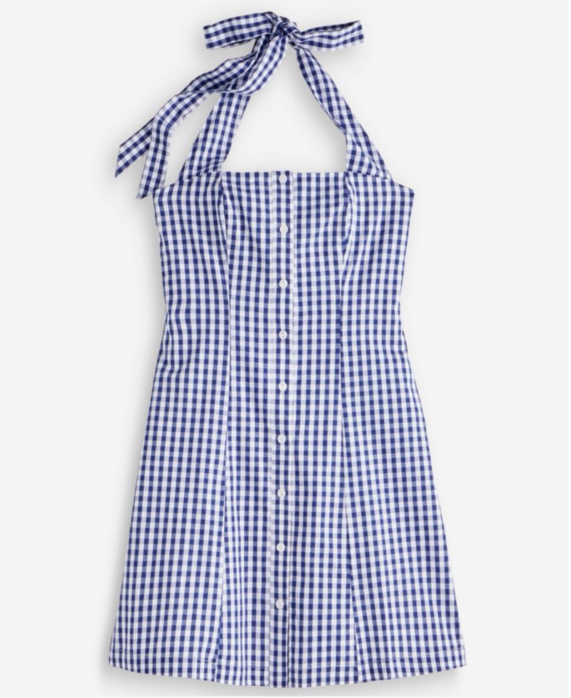 Women's Gingham Halter Mini Dress