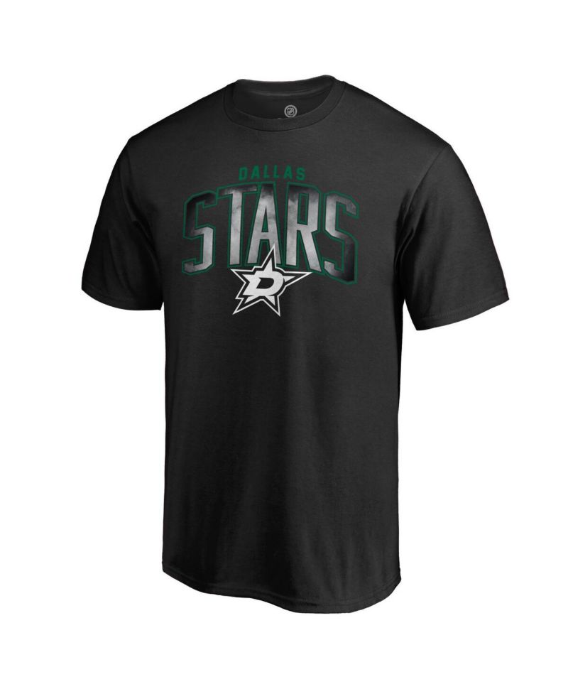 Men's Black Dallas Stars Arch Smoke T-shirt