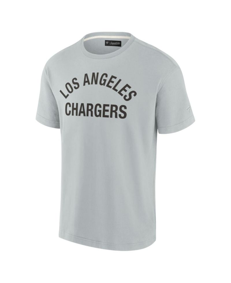 Men's and Women's Gray Los Angeles Chargers Super Soft Short Sleeve T-shirt