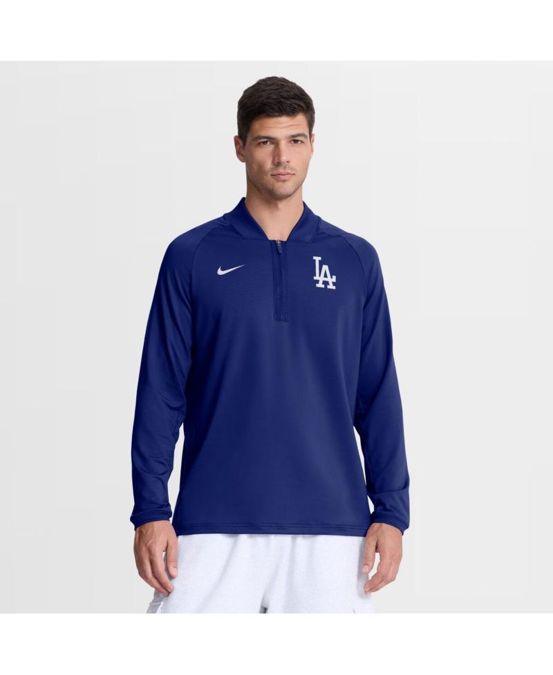 Men's Royal Los Angeles Dodgers Authentic Collection Dri-FIT Raglan Half-Zip Pullover