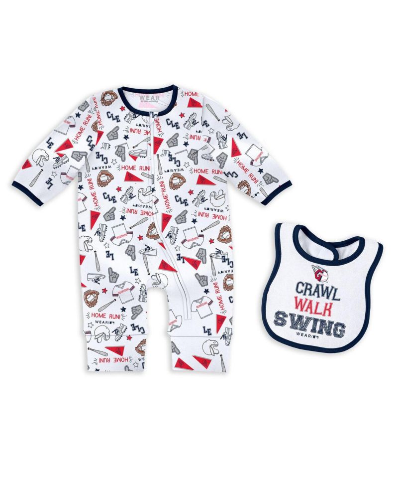 Baby Boys and Girls 2-Piece Cleveland Guardians Sleep Play Set