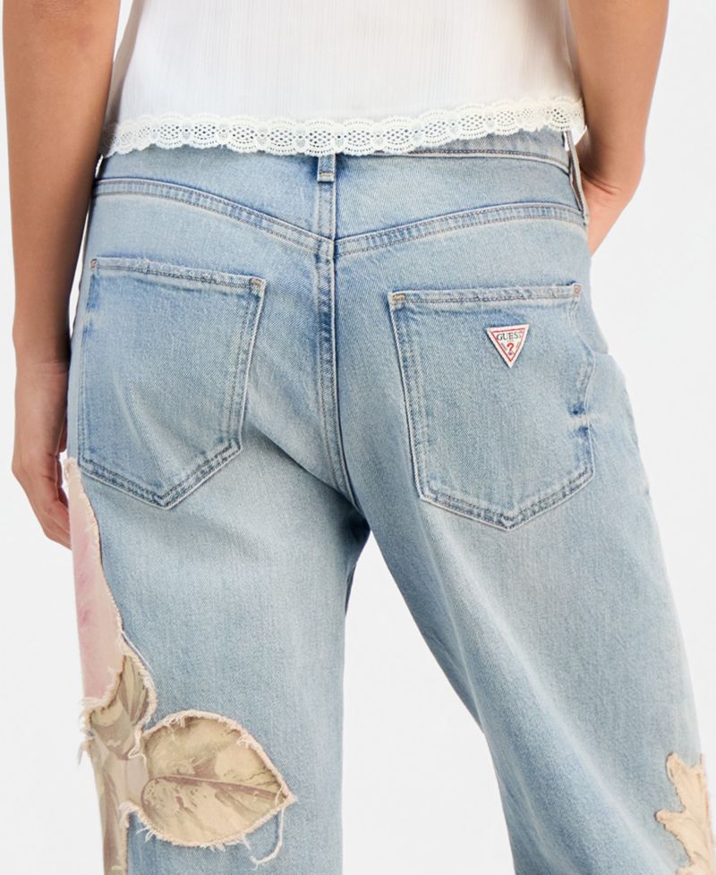 Women's Rey Floral Appliqu&eacute; Wide-Leg Jeans