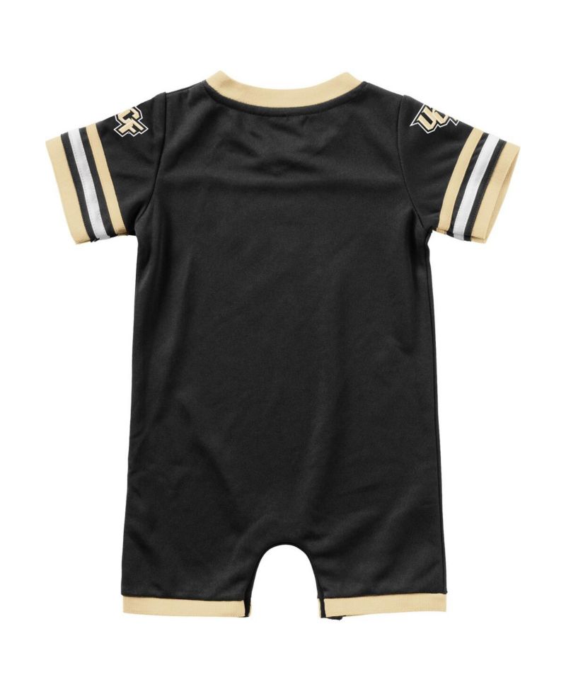 Newborn and Infant Boys and Girls Black UCF Knights Bumpo Football Romper