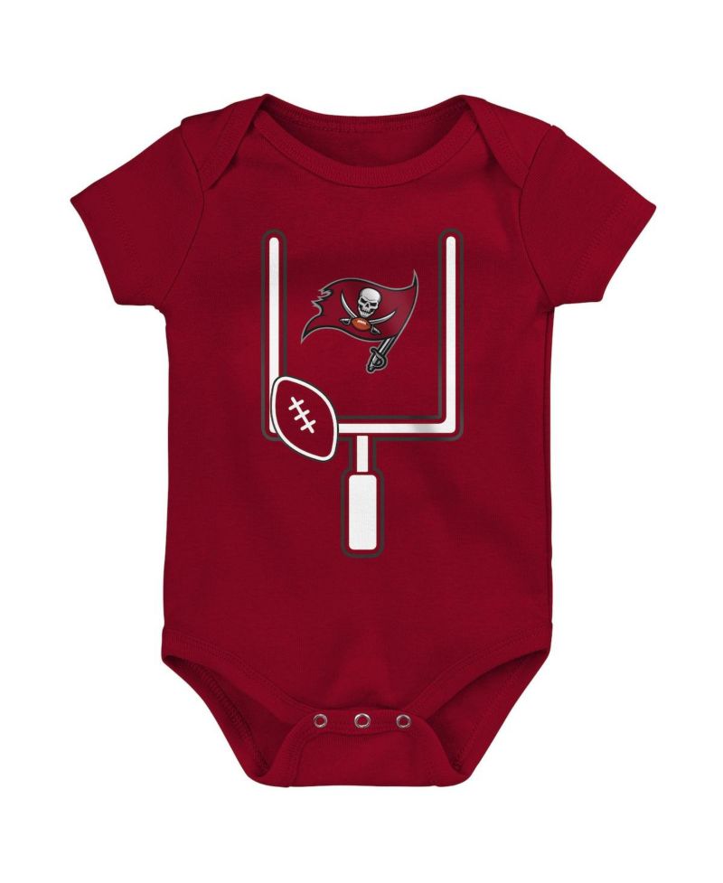 Boys and Girls 3 Piece Tampa Bay Buccaneers Littlest Player Bodysuit Set