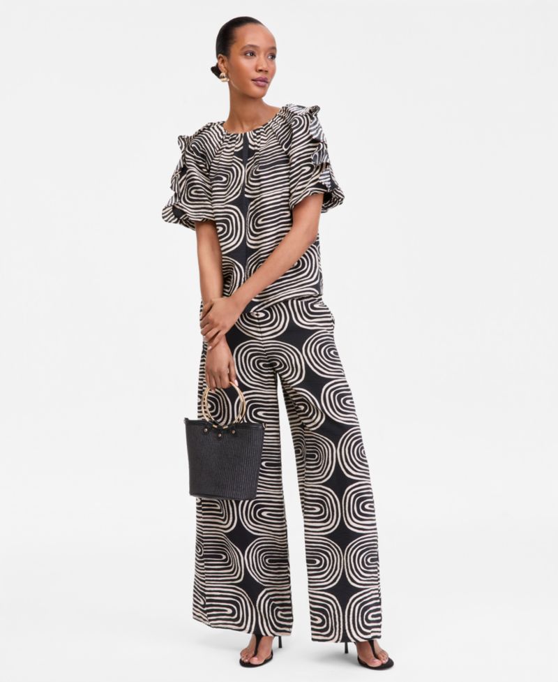 Women's Printed Wide-Leg Pants