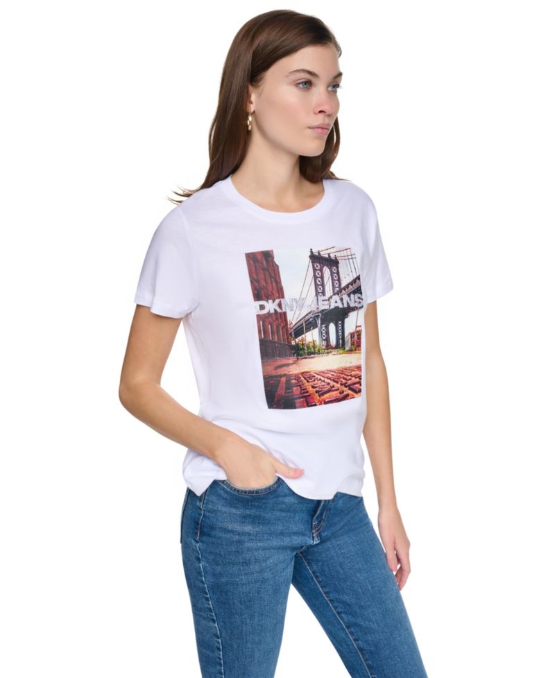 Women's Brooklyn Logo Photorealistic-Graphic T-Shirt
