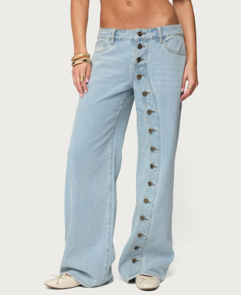 Women's Adison Button Low Rise Baggy Jeans