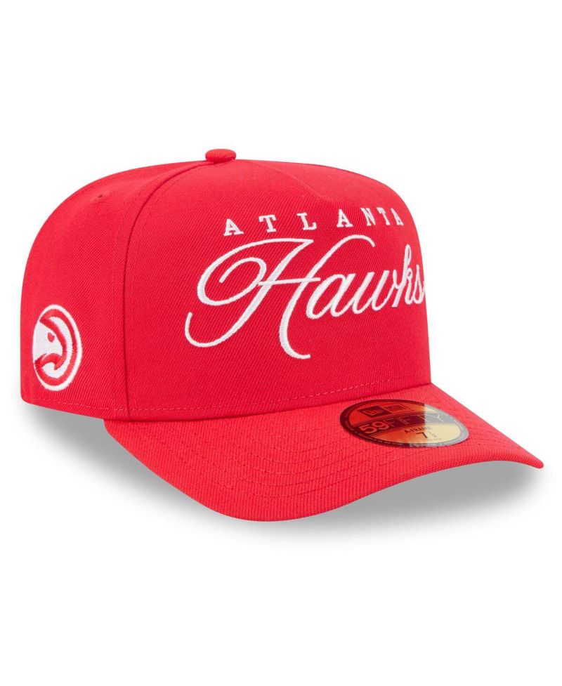 Men's Red Atlanta Hawks 2025 NBA Draft A-Frame 59FIFTY Fitted Hat