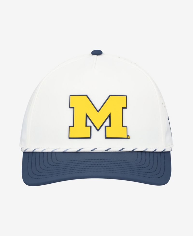 Men's White/Navy Michigan Wolverines Classic Adjustable Rope Hat
