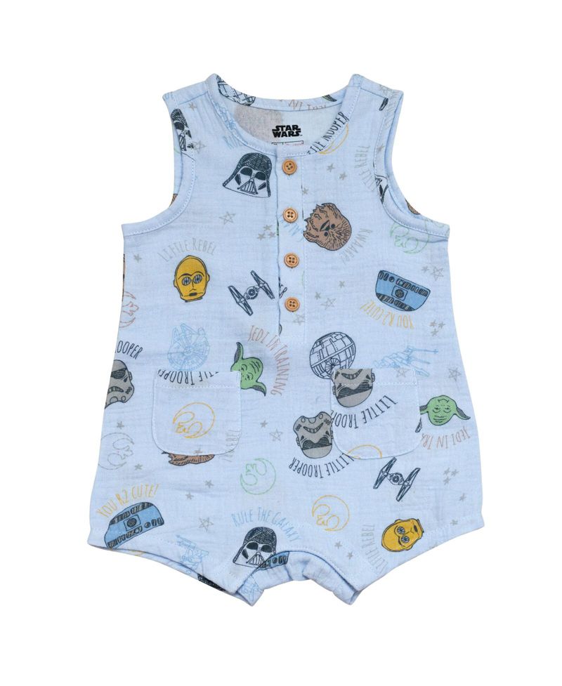 Baby Boys Henley Sleeveless Romper