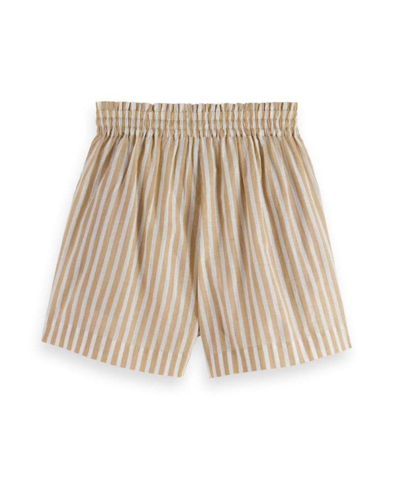 Women's High Rise Lurex Stripe Printed Short